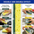 CELOX Scrub Sponge, Sponges for Dish, Yellow, 6 Pack