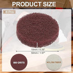 uxcell 8Pcs Scrubber Scouring Pad, 2 Inch 800 Grits Drill Power Brush Hoop and Loop Scrub Pads Discs Polishing Pad for Household Furniture Automotive Cleaning, Red