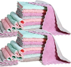 24 Pack Cleaning Cloth Kitchen Cloth, Dish Towels Super Absorbent Coral Velvet Dishtowels, Microfiber Premium Soft Tea Towels, Quick Dry Rags, Multipurpose Reusable Washcloths, Non-Stick Oil Cloths.