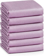 Easy Clean Fish Scale Nanoscale Cleaning Cloth,Streak Free Microfiber Glass Cleaning Cloths for Window Mirrors Windshields,Lint Free Microfiber Polishing Cleaning All-Purpose Towel Pack of 6(Purple)