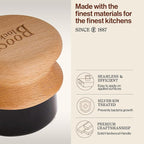 John Boos Oil & Cream Round Applicator for Wood Cutting Boards, Butcher Blocks & Utensils, Beechwood - Solid Hardwood Handle, Silver Ion-Treated Sponge, Storage Cap, Easy and Even Application