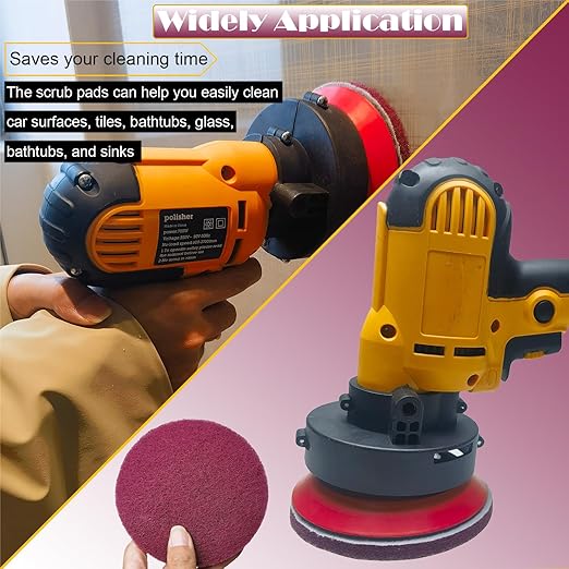 10 PCS 5 Inch 400 Grits Multipurpose Scrubber Scouring Pads Flocking Scuff Pads -Hoop and Loop Scuff Pads Conditioning Discs Polishing Pad for Furniture Automotive Cleaning, Rust Removal