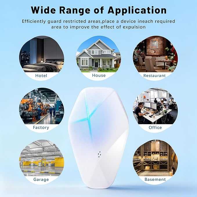 Electora 6Pcs Upgraded Ultrasonic Pest Repeller with Mosquito Coil Holder, Pest Repellent ultrasonic Plug in, Mice Repellent Indoor for Rodent, Roach, Spider, Ant, Bug, Mosquitoes, Insects and Rats