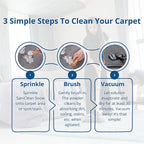 SaniClean Dry Carpet & Rug Cleaning Powder – Deep Cleans, Spill Cleanup, Spot & Stain Remover, Pet Mess | Brush In, Vacuum Out | For Large Areas Or Spot Treatment | No Harsh Chemicals