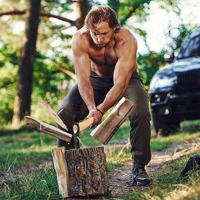 PRANDI Professional Axe 3.97lb - Hickory Handle 27.58in - Ideal for Firewood, Felling, and Chopping - Made in Italy