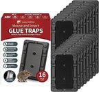 LULUCATCH Mouse & Insect Traps 16 Pack, Heavier Sticky Traps with Non-Toxic Glue for Small Mice & Insects. Sticky Mouse Traps Indoor, Easy to Set, Pet Safe Pest Control