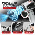 Car Vacuum Portable Cordless – Handheld Cleaner, Mini Car Vacuum, Small Portable Vehicle Cleaner with 8 Attachments, Blower, Spray Lubricant & Microfiber Towels for Truck & Interior Cleaning