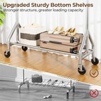 HYSEYY Heavy Duty Clothes Rack Load 450 LBS, Metal Garment Rack, Standing Rolling Clothing Rack for Hanging Clothes with Sturdy Wheels & Shelves, Portable Closet Wardrobe Rack,Sliver
