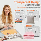 Travel Vacuum Bags with USB & TYPE C Pump, 9 Pack Carry-On Vacuum Storage Bags for Luggage & Suitcase, Vacuum Luggage Bags, Space Saver for Clothes & Travel(Grey)