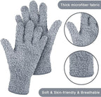 Patelai 3 Pairs Microfiber Plant Dusting Gloves Leaf Cleaning Gloves for Indoor Plants, Blinds, Furniture, House (Black,White,Gray,Medium)