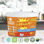 Nature Clean Stink Bombs, Natural Laundry Odor Eliminator for Clothes, Strong Odor Remover for Clothes with Pet, Sweat, Grease, Mildew & Sports Smell, Odor Remover Laundry Pods for Home Use, 60 Pods