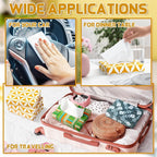 Yinder 24 Packs 960 Sheets Tissue Cube Car Facial Boxes Disposable Facial Travel Tissues Holder Soft Watercolor Boxes 2 Ply 40 Sheets for Wedding Household Car Kitchen Bathroom(Simple)