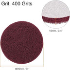 HARFINGTON 12pcs Scrubber Scouring Pads 400 Grits 3 Inch Drill Power Brush Hoop and Loop Surface Conditioning Disc Drill Scuffing Disc Scrub Pads for Home Kitchen Cleaning, Red