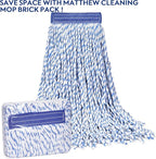 MATTHEW CLEANING Looped-Open Cotton Wet Mop 1.25'' Universal Headband Heavy Duty Commercial Mop Head Replacement for indoor and outdoor Use,Grease Stain Floor Cleaning String Mop Head Refill Pack of 3