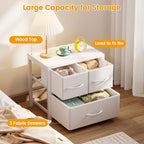 Homeiju Stackable 3-Drawer Fabric Dresser with Waterproof Wood Top – Closet Drawers & Storage Drawers for Bedroom, Modern Metal Frame Design (2 Tier-1 Pack)