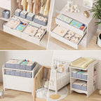 Lifewit Nursery Drawer Organizer for Clothes 24 Pack, Certified Child-safe Dresser Drawer Divider Storage Bins, Foldable Clothing Storage Basket for Baby Clothes/Underwear/Sock/Diaper in Closet