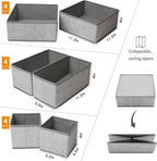 12 Pack Drawer Organizers for Clothing, Foldable Clothes Storage Box Closet Dresser Drawer Organizers Dividers, Bedroom Organization Fabric Bins for Baby Clothes Underwear Sock Bra Ties (Grey)