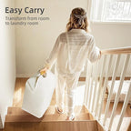 STORAGE MANIAC 3-Pack Large Laundry Hamper, 80L (21.1 Gal) Collapsible Laundry Basket with Bamboo Handles, Freestanding Waterproof Clothes Hamper for Laundry Room, Bedroom, Dorm, Towels, Toys, Beige
