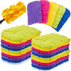 Zubebe 40 Pcs Duster Refill Reusable Fleece Duster Refills Feather Flat Dusters Multi Surface Washable Cleaning Pads Tools for Home, Blinds, Car, Pet, Furniture, Fans (Dark Color)
