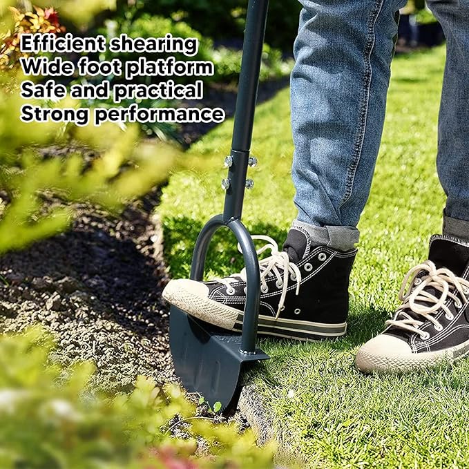 Lawn Edger, Half Moon Hand Edger Manual Trimming Shovel Handheld Lawn Edging Cutter Tool for Garden Yard Sidewalk Flower Beds Landscaping
