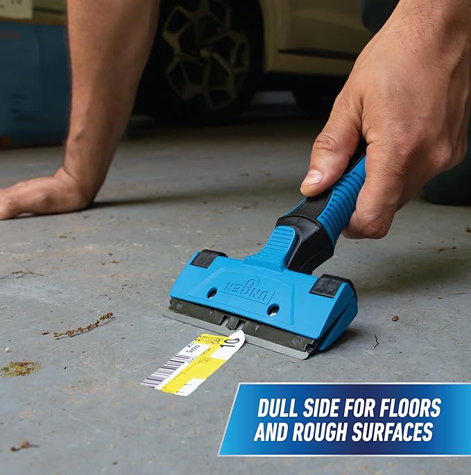 Unger 12” Professional All-Purpose Scraper Replacement Blades, 10 count, Dual-Sided Adhesive Cleaning Supplies for Windows, Glass, Floors, Paint, Stickers, Gum Removal (Pack of 10)