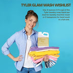Worldwide Nutrition Bundle: Tyler Glamorous Wash Wishlist Scent Fine Laundry Liquid Detergent - Hand and Machine Washable - 16 oz, 454-gram Container and Multi-Purpose Key Chain