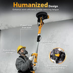 GEVEELIFE Drywall Sander, 880W Popcorn Ceiling Removal Tool, Drywall Sander with Vacuum Dust Collector, 5 Variable Speed 1000-2100RPM, LED Light, Foldable & Extendable Handle, 12 Sanding Discs