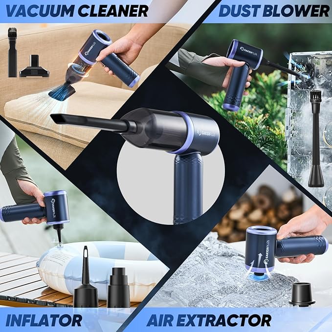 Car Vacuum Cleaner- 3 in 1 Cordless Handheld Vacuum Cleaner, 13000Pa High Power Car Vaccum Cleaner with Brushless Motor,Adjustable Cars Vaccum Portable Cordless for Cars,Desktop-DBS03