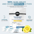 Fuller Dishwasher Cleaner Tabs – Lemon Scent – Eliminates Limescale, Grease & Odors – Septic Safe, Compatible with All Dishwasher Types – (Pack of 4)