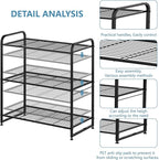 Simple Trending 3-Tier Stackable Wire Shelving Unit Storage Rack, Expandable & Adjustable Kitchen Storage Cabinet Shelf Organizer, Black