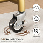 MISSLO Heavy Duty Clothing Rack with Wheels Rolling Clothes Racks for Hanging Clothes, Coats, Garment, Dress, Gold