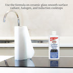 HOPE'S Cooktop Cleaning Cream, Fast Acting, No-Rinse Cooktop Cleaner for Glass Top Stoves, Polishes and Removes Burnt-on Stains Easily on Glass Ceramic Cooktops, 8 Fl Oz, Pack of 12