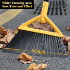 Heavy Duty Broom Outdoor and Indoor, 2 Pack Upgraded Commercial Angle Brooms, Perfect Yellow Broom of House, Kitchen, Garage, Courtyard