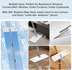 Flat Mop and Bucket with Wringer Set, Hands-Free Floor Mop and Bucket with 3 Reusable Washable Microfiber Pads and 66" Stainless Steel Handle, Wet and Dry Use for Home Floor Cleaning