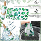 36 Pack Leaves Reusable Cleaning Cloths Washable Cotton Kitchen Towels for Home (Green)