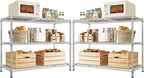 3- Shelf Metal Shelving Unit 35.6Wx14Dx36H,Adjustable Storage Shelves Heavy Duty Garage Steel Shelving for Office,Wire Rack Small Shelf for Kitchen Shelves Laundry Bathroom Pantry Closet,Chrome,2pc