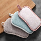 4 Pack Kitchen Scrub Sponge Dual Action Washing Up Cleaner Heavy Duty Scouring Pads Household Cleaning Wash Cloth (4)