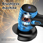 Brushless Cordless Angle Grinder Kit, 19500rpm Mini Electric Angle Grinding Tool with 2x16.8V 2000mAh Battery and 6-Cutting Discs, Grinder Handheld Cutter for Metal Wood