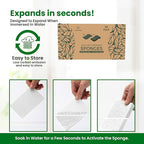 Cellulose Sponges – 24-Pack White Compressed Natural for Kitchen – Plant-Based, Biodegradable, Non-Scratch, Quick-Dry, Super-Absorbent for Dishes & Surfaces (24, White)