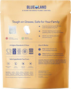 BLUELAND 100% Plastic-Free Dishwasher Detergent Tablets, 120 Count, Lemon Zest Scent, Eco Friendly Dishwashing Pods, Natural, USDA Certified biobased