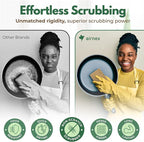 Plant-Based Scouring Pads for Dishes - Coconut Husk Non Scratch Scrub Pads - Natural Kitchen Scrubbing Pads for Pots & Pans - Eco Friendly & Non Abrasive Dish Scrubber Pads - Pack of 12