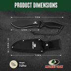 Mossy Oak 11.5'' Machete for Yard Work, Survival Kukri Machete Knife with Sheath, EDC Gear, Ergonomic Anti-Slip Handle, Stainless Steel Machetes for Cutting Trees, Gardening, Bushcraft and Hunting