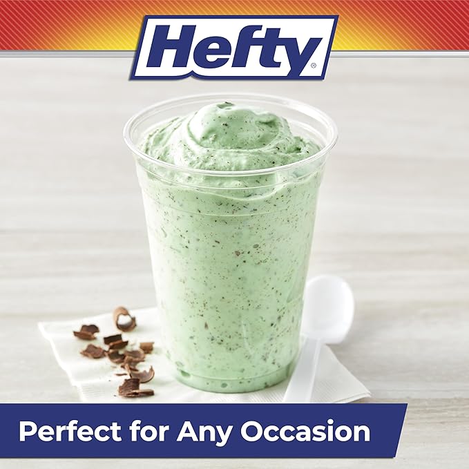 Hefty Party Perfect Clear Plastic Cups, 18 Ounce, 28 Count (Pack of 4)