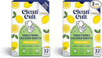 Cleancult Toilet Bowl Cleaner Sheets - Dissolvable, Septic Safe, Effective Cleaning, Removes Stains & Rings, Cleans & Deodorizes - 32 Uses - Fresh Lemon Scent - Plastic-Free Packaging,(Pack of 2)