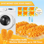 Reusable Duster Refill Compatible with Swiffer Duster Kit - Pet Heavy Duty Duster Refills Fit for Swiffer Extended Handle Duster - Microfiber 360 Duster Refills for Dusting Cleaning, 8 Pack