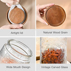 Adodeen 3-Pack 32oz Glass Jar With Airtight Lid,Kitchen Canisters For Countertop,Coffee Sugar Container Set,Pantry Glass Storage Containers For Flour,Candy,Loose Tea,Snack jar