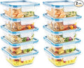Snapware Total Solutions (10-Pack, 4 Cup) Glass Food Storage Containers Set, Airtight & Leakproof Locking BPA-Free Lids, Freezer Dishwasher Microwave Safe