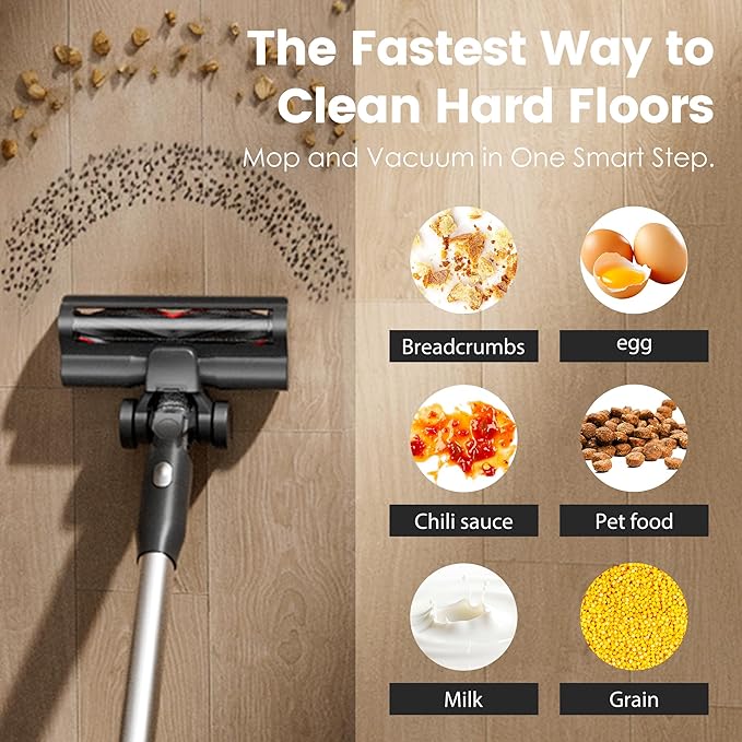 SogesPower Cordless Vacuum Cleaner, Auto-Empty & Self-Charging Vacuum Cleaners for Home, 45Mins Stick Vacuum with LED Display, Anti-Tangle Lightweight Wireless Vacuum for Pet Hair Carpet Floor