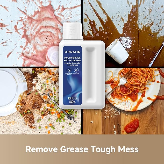 DREAME Cleaning Solution for H15 Pro Heat/H15 Pro CarpetFlex/H12 PRO/G10 Pro/H13 PRO/H12S/H12 Pro FlexReach/H12 Dual/G10 Combo/G10/K10, Multi-Surface Floor Cleaner for Oil and Grease(16.9 OZ/500ml)