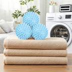 6 Pack Laundry Balls for Dryer, Dryer Balls Laundry Reusable, Dryer Ball Plastic Pellet Packs for Fabric Soften, Reduce Wrinkle and Less Static Cling-Light Blue
